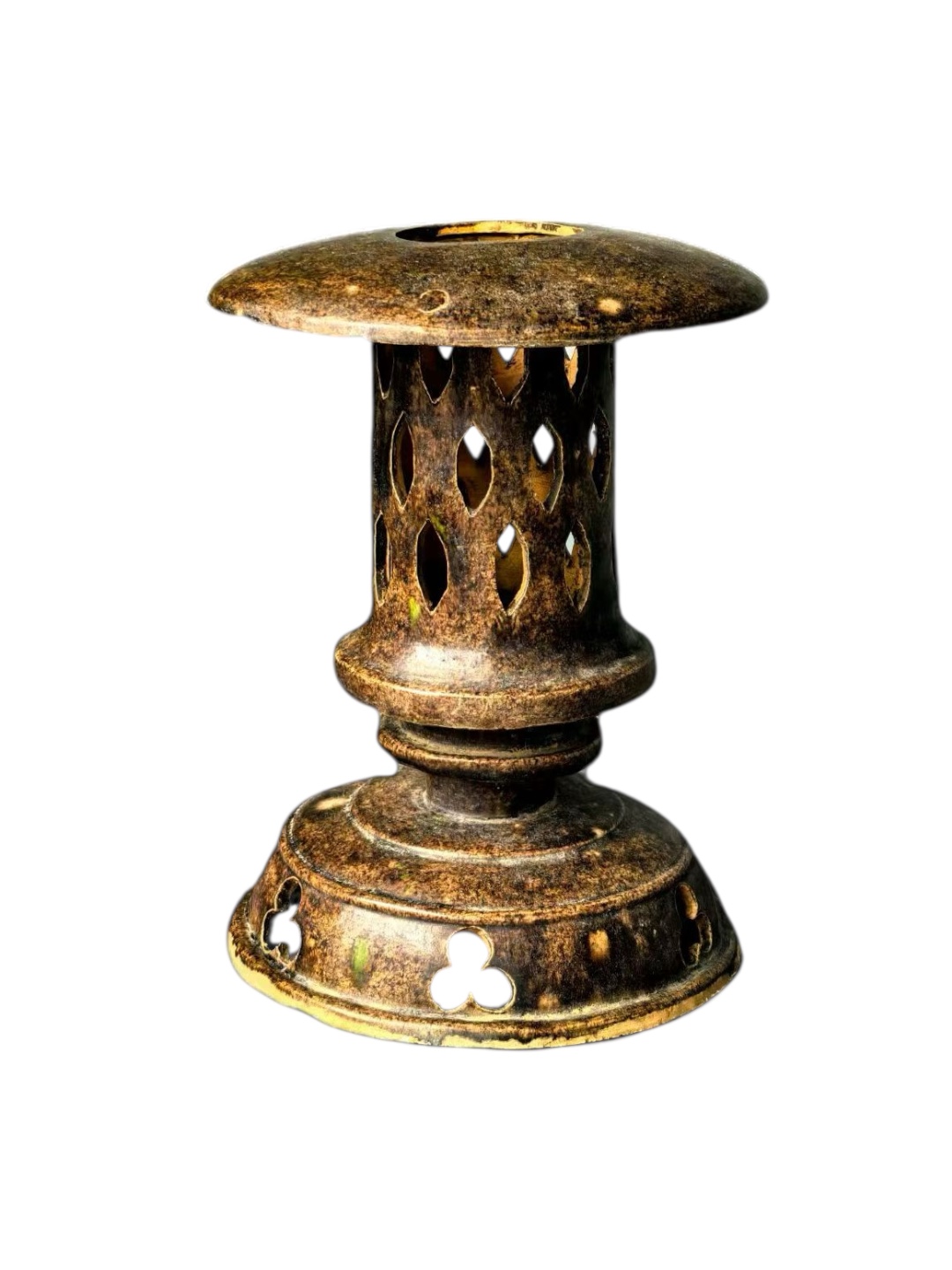 唐代 黄绿釉莲花薰炉（邛窑）